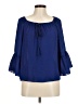 My Michelle 100% Polyester Blue 3/4 Sleeve Blouse Size M - photo 1