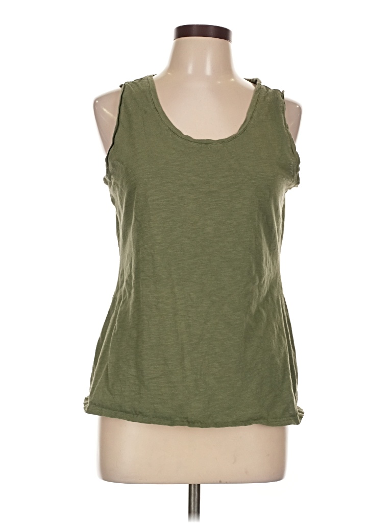 Pre-owned L.l.bean Sleeveless Top Green Scoop Neck Tops