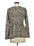 Gaze Animal Print Brown Long Sleeve Blouse Size M - photo 2