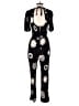 Phoebe 100% Rayon Hearts Black Jumpsuit Size M - photo 2