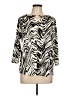 Ruby Rd. Animal Print Ivory 3/4 Sleeve Blouse Size L (petite) - photo 1