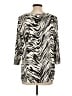 Ruby Rd. Animal Print Ivory 3/4 Sleeve Blouse Size L (petite) - photo 2