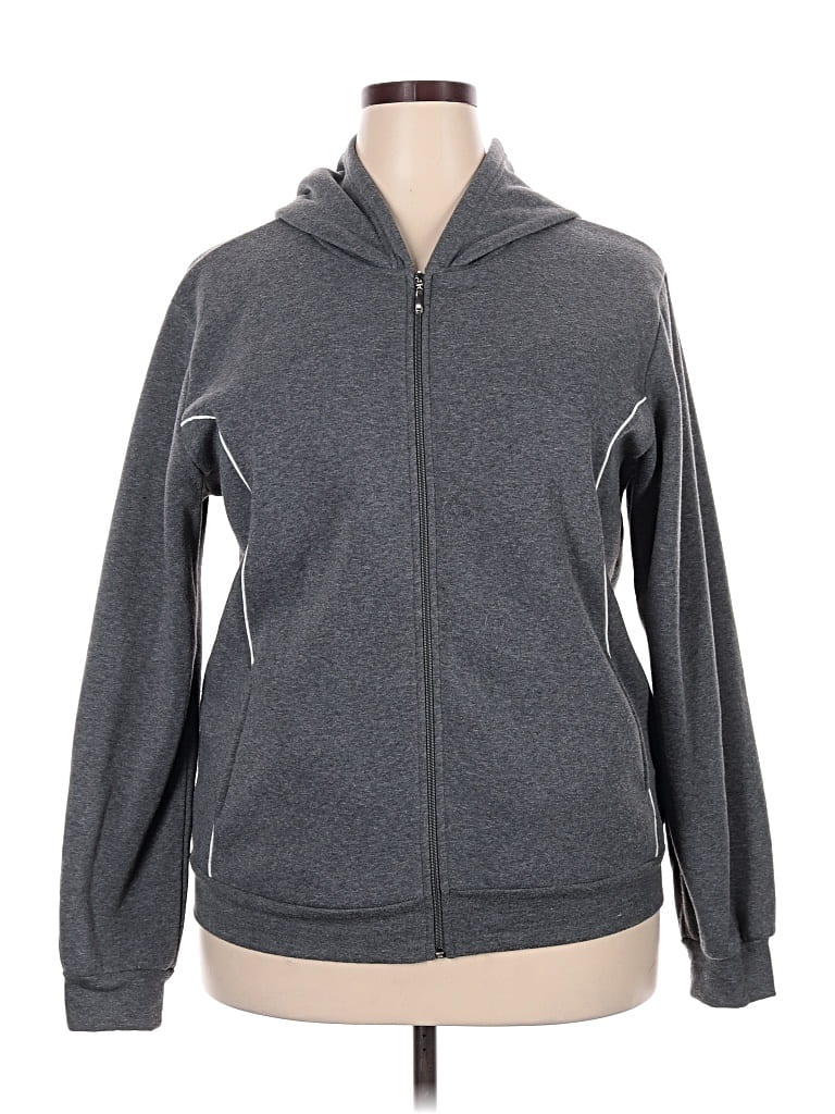 Pre-owned Unik Zip Up Hoodie In Gray