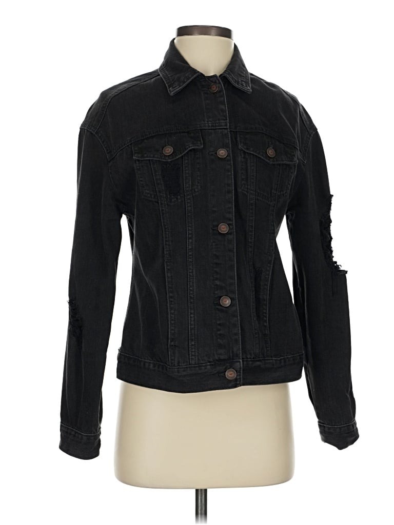 Pre-owned Hollister Denim Jacket In Black