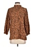 Assorted Brands Animal Print Brown 3/4 Sleeve Blouse Size S - photo 1