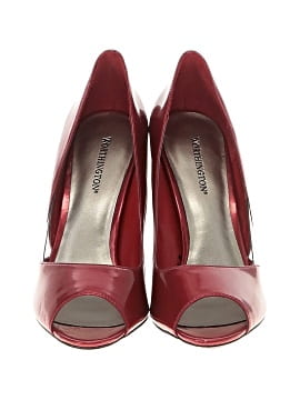 Escarpins WORTHINGTON – Velours Noir à Bout Ouvert – Talons Hauts – Taille 10 US