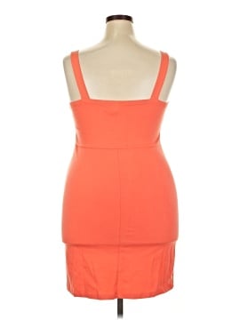 open lace back dress Orange Sequined Slit Feathered Hem Prom Dress main image 1