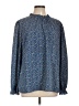 BTFBM 100% Polyester Paisley Blue Long Sleeve Blouse Size L - photo 1