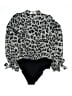 Outrageous Fortune Animal Print Silver Long Sleeve Blouse Size 20 - photo 1