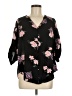 Torrid 100% Rayon Floral Black 3/4 Sleeve Blouse Size Med Plus (00) - photo 1