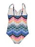 Romanza Print Blue One Piece Swimsuit Size 6 - photo 2