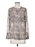 Love Soup 100% Polyester Paisley Silver Long Sleeve Blouse Size S - photo 1