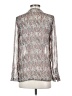 Love Soup 100% Polyester Paisley Silver Long Sleeve Blouse Size S - photo 2