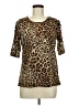 retrology Animal Print Brown Short Sleeve Blouse Size M - photo 1