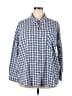 Easel Checkered-gingham Blue Long Sleeve Button-Down Shirt Size 2X - photo 1