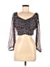 Japna 100% Polyester Black 3/4 Sleeve Blouse Size M - photo 1
