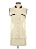 Mine Ivory Sleeveless Button-Down Shirt Size S - photo 1