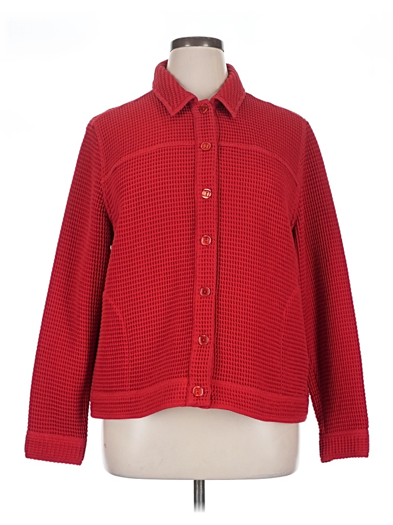 Pre-owned Cj Banks Cardigan Sweater In Red