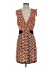 C. Luce 100% Polyester Chevron-herringbone Orange Cocktail Dress Size S - photo 1