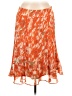 Christopher & Banks 100% Polyester Print Orange Casual Skirt Size 8 - photo 1