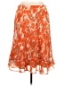 Christopher & Banks 100% Polyester Print Orange Casual Skirt Size 8 - photo 2