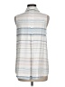 Cupio 100% Rayon Stripes Ivory White Sleeveless Button-Down Shirt Size M - photo 2