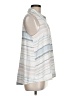 Cupio 100% Rayon Stripes Ivory White Sleeveless Button-Down Shirt Size M - photo 4