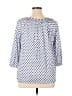 MICHAEL Michael Kors Blue 3/4 Sleeve Blouse Size XL - photo 2