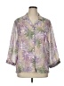 Cathy Daniels 100% Polyester Tropical Purple 3/4 Sleeve Blouse Size XL - photo 1