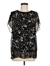CAbi 100% Polyester Black Short Sleeve Blouse Size M - photo 1