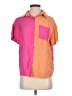 Shein Color Block Orange Short Sleeve Blouse Size 2 - photo 1