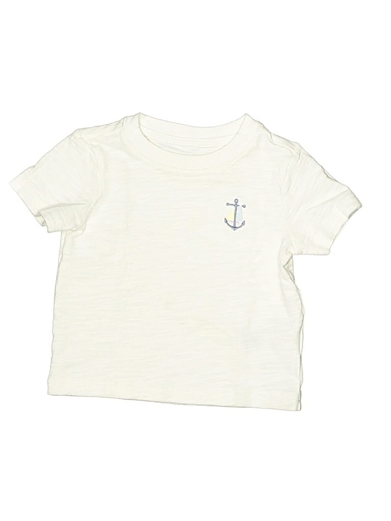 Pre-owned Janie And Jack Kids' Short Sleeve T-shirt In White