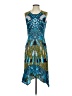 BCBGMAXAZRIA Graphic Blue Cocktail Dress Size S - photo 1