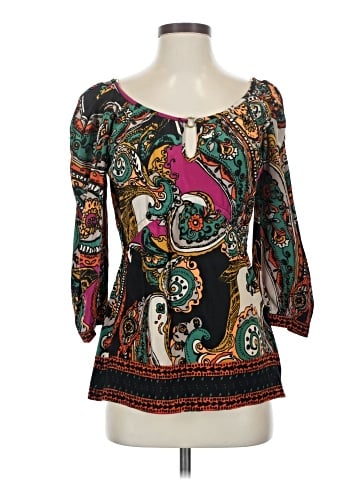 Yoana Baraschi 3/4 Sleeve Silk Top (view 1)