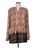 Black Rainn 100% Polyester Brown Long Sleeve Blouse Size M - photo 1