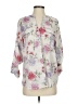Calvin Klein 100% Polyester Floral White Ivory 3/4 Sleeve Blouse Size S - photo 1