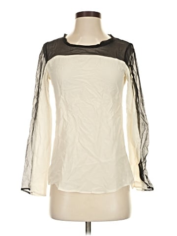 Waverly Grey Long Sleeve Silk Top (view 1)