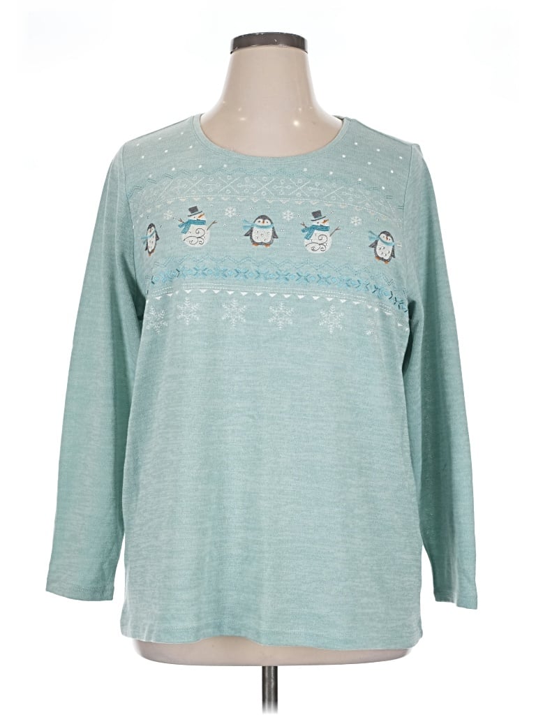 Pre-owned Cj Banks Long Sleeve T-shirt In Blue