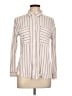 Ann Taylor LOFT 100% Rayon Stripes Ivory Long Sleeve Button-Down Shirt Size L - photo 1