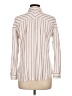 Ann Taylor LOFT 100% Rayon Stripes Ivory Long Sleeve Button-Down Shirt Size L - photo 2