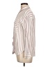 Ann Taylor LOFT 100% Rayon Stripes Ivory Long Sleeve Button-Down Shirt Size L - photo 5