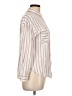 Ann Taylor LOFT 100% Rayon Stripes Ivory Long Sleeve Button-Down Shirt Size L - photo 4