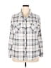 Vanity Plaid Silver Gray Long Sleeve Blouse Size XL - photo 1