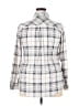 Vanity Plaid Silver Gray Long Sleeve Blouse Size XL - photo 2