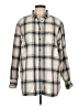 Gap 100% Cotton Plaid Ivory Long Sleeve Button-Down Shirt Size L - photo 1