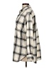 Gap 100% Cotton Plaid Ivory Long Sleeve Button-Down Shirt Size L - photo 5
