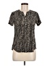 Juniper + Lime Animal Print Black Short Sleeve Blouse Size M (petite) - photo 1
