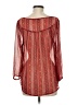 Lucky Brand 100% Polyester Floral Red 3/4 Sleeve Blouse Size M - photo 2