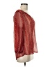 Lucky Brand 100% Polyester Floral Red 3/4 Sleeve Blouse Size M - photo 4