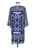 Muse 100% Polyester Graphic Blue Casual Dress Size 12 - photo 2
